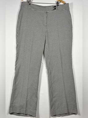Margaret Frances Petite Women’s 14P Black & White Houndstooth Wide-Leg Pants